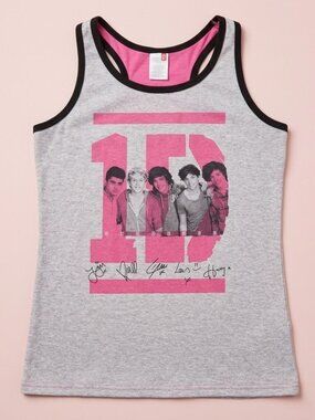 NWT One Direction Tank Top Pink and Gray​